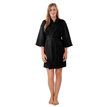 Turquaz Waffle Kimono Robe - Soft, Fast-Drying Cotton Blend