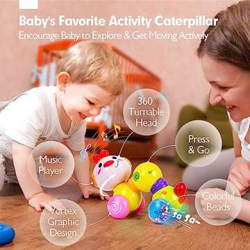 CubicFun Press and Go Musical Baby Toy for 6-12 Months