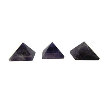 CircuitOffice Amethyst Pyramid, About 7/8" - 1 1/4", Gemstone Pyramid for Wicca, Cleansing, Purifying, Healing, Metaphysical, Meditation, Reiki, Positive Energy, Protection, Decoration or Gift