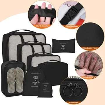 8 Pack Travel Cubes for Organized Luggage - Kingdalux