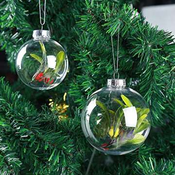 Darice Case of 32 Clear Plastic Round Ball Ornaments