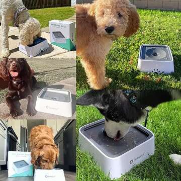 LumoLeaf No Spill Dog Water Bowl - 70oz, Drip-Free Design