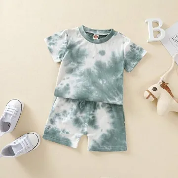 Aruzig Toddler Baby Boys Tie-Dye Summer Outfit Set 6-24 Months