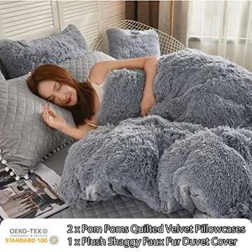 Luxury Plush Shaggy Duvet Cover Set - Cozy & Stylish