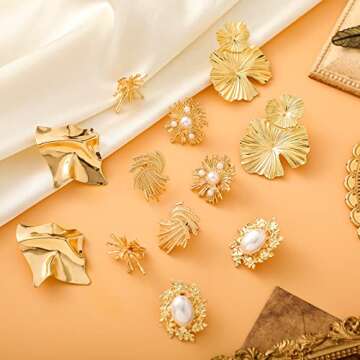 Glenmal 6 Pair Gold Color Threader Dangle Earrings Long Chain Statement Drop Dangle Earrings Jewelry for Women(Lovely Style)