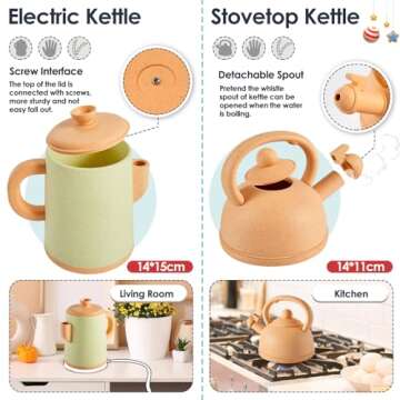 BUYGER Pretend Play Kitchen Accessories Toys Set, Cookware Pots and Pans Cooking Utensils Playset Gi...