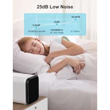 CROWNFUL Mini Fridge, 4 Liter/6 Cans Portable Skincare Fridge, AC/DC Cooler and Warmer Personal Refrigerator for Bedroom, Car, Dorm, Office, Food, ETL Listed (white)