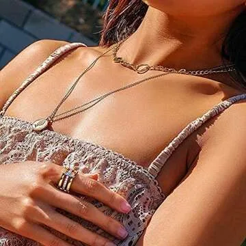 CIUNOFOR 14K Gold Plated Ring Simulated Diamond CZ Cocktail Rings for Women and Men Gold Statement RingsWide Bands Parallel Bar Ring Unisex Customized Personalized (6)