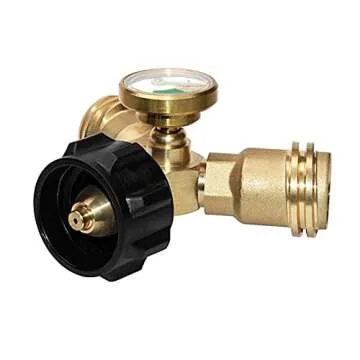 DOZYANT Propane Tank Y Splitter with Gauge for 2 Appliances