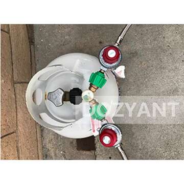 DOZYANT Propane Tank Y Splitter with Gauge for 2 Appliances