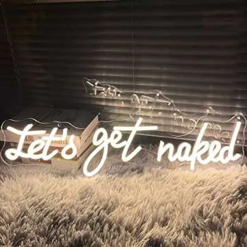 Let's Get Naked Neon Sign - Stylish Decor and Gift Option