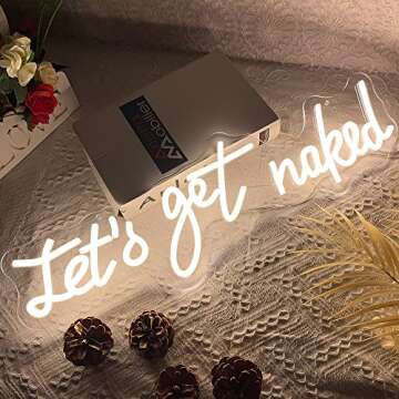 Let's Get Naked Neon Sign - Stylish Decor and Gift Option