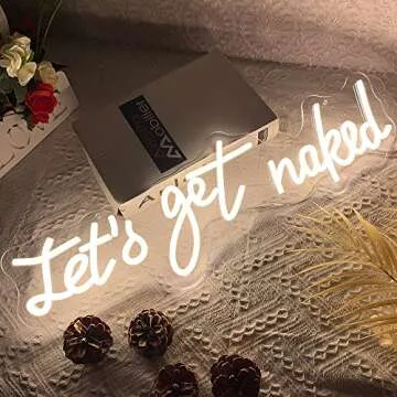 Let's Get Naked Neon Sign - Stylish Decor and Gift Option