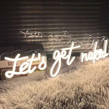 Let's Get Naked Neon Sign - Stylish Decor and Gift Option
