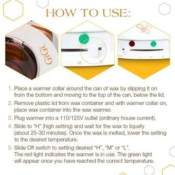 GiGi Hair Removal Wax Warmer, Multi-Purpose Warmer with Adjustable Temperature Control, for 14 oz. Wax Can