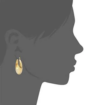 Edforce Chunky Gold Plated Hoop Earrings