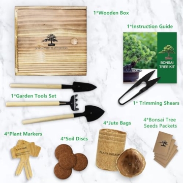 Indoor Bonsai Tree Kit with Tools & Seeds - Plant Lover Gift