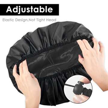 Auban Extra Large Shower Cap, Waterproof Reusable Hair Cap, XL Satin Lined Shower Bonnet for Women M...
