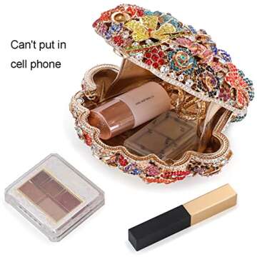 MOSSMON Flower Crystal Evening Clutch Bag Elegant Bride Wedding Party Purse for Women