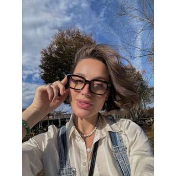 VISOONE Fashion Blue Light Blocking Glasses Square with Anti Computer Glare for Gaming Women and Men MONTANA