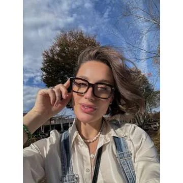 VISOONE Fashion Blue Light Blocking Glasses Square with Anti Computer Glare for Gaming Women and Men MONTANA