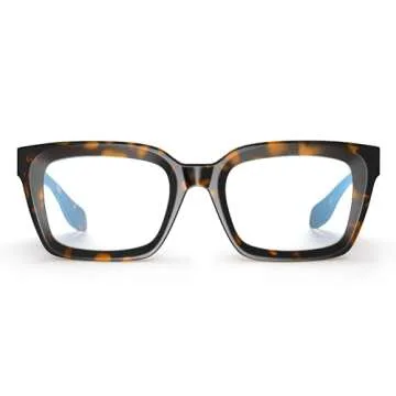 VISOONE Fashion Blue Light Blocking Glasses Square with Anti Computer Glare for Gaming Women and Men MONTANA