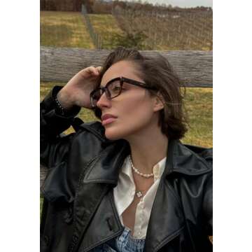 VISOONE Fashion Blue Light Blocking Glasses Square with Anti Computer Glare for Gaming Women and Men MONTANA