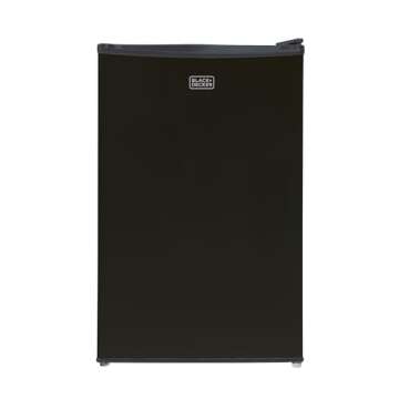 BLACK+DECKER BCRK43B Compact Refrigerator Energy Star Single Door Mini Fridge with Freezer, 4.3 Cubi...