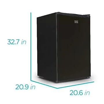 BLACK+DECKER BCRK43B Compact Refrigerator Energy Star Single Door Mini Fridge with Freezer, 4.3 Cubic Ft., Black