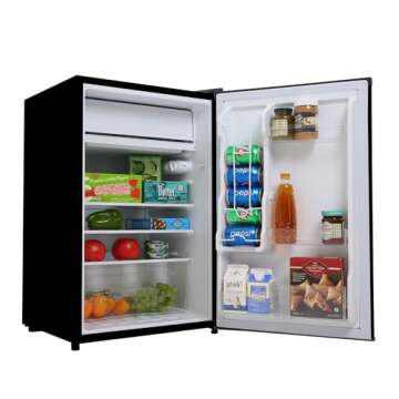 BLACK+DECKER BCRK43B Compact Refrigerator Energy Star Single Door Mini Fridge with Freezer, 4.3 Cubic Ft., Black