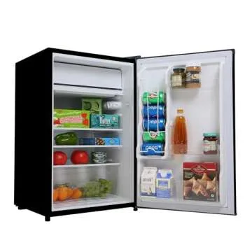 BLACK+DECKER BCRK43B Compact Refrigerator Energy Star Single Door Mini Fridge with Freezer, 4.3 Cubic Ft., Black