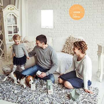 Comenzar Sun Lamp LED White Warm Lamp UV Free 2000-12000 Lux Gradient Brightness Timer Function and Touch Control for Home Office Use