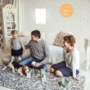 Comenzar Sun Lamp LED White Warm Lamp UV Free 2000-12000 Lux Gradient Brightness Timer Function and Touch Control for Home Office Use