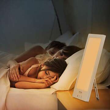 Comenzar Sun Lamp LED White Warm Lamp UV Free 2000-12000 Lux Gradient Brightness Timer Function and Touch Control for Home Office Use