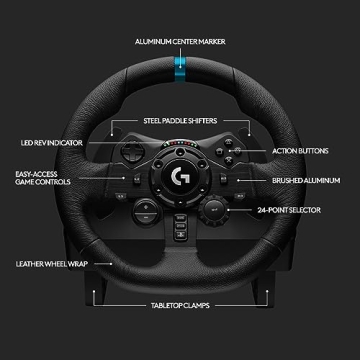 Logitech G923 Racing Wheel, TRUEFORCE Feedback, Dual Clutch Control