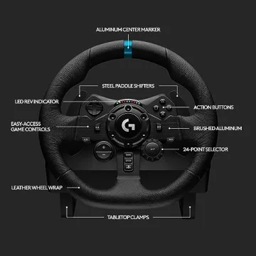 Logitech G923 Racing Wheel, TRUEFORCE Feedback, Dual Clutch Control