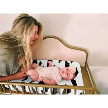 Changing Pad Cover – Premium Baby Changing Pad Covers 4 Pack – Boy or Girl Changing Pad Cover – Pure Jersey Machine Washable Black and White Changing Table Cover – Diaper Changing Pad Cover Sheets