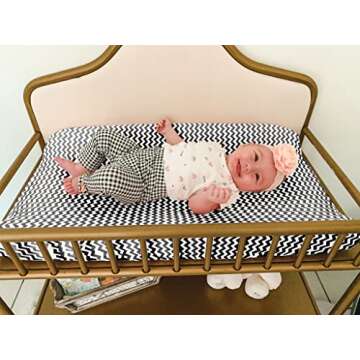 Changing Pad Cover – Premium Baby Changing Pad Covers 4 Pack – Boy or Girl Changing Pad Cover – Pure Jersey Machine Washable Black and White Changing Table Cover – Diaper Changing Pad Cover Sheets