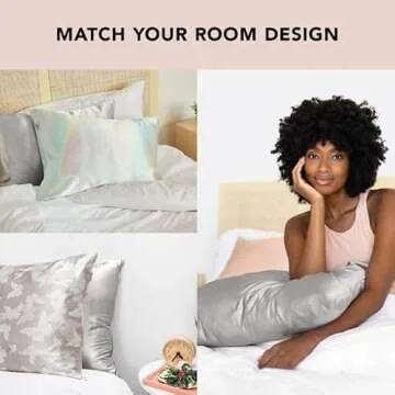 Kitsch Satin Pillowcase for Hair & Skin - Softer Than Silk, Cooling with Zipper, 7 Silver, Queen (2 Pack)