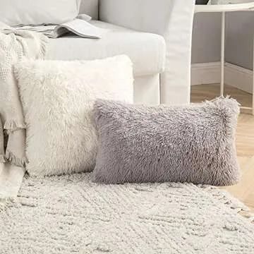 MIULEE Luxury Faux Fur Throw Pillow Covers for Cozy Decor