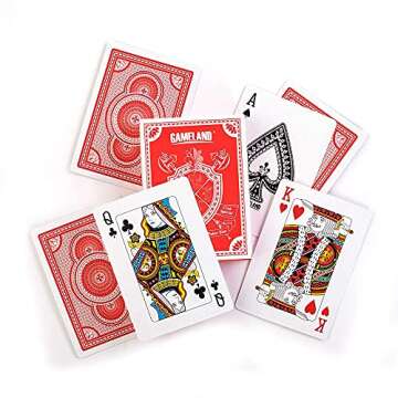 GAMELAND 12 Decks (6 Red/6 Blue) Premium Playing Cards Set - Plastic-Coated, Poker Size, Standard Index, for Blackjack, Euchre, Canasta, Pinochle Card Game, Casino Grade