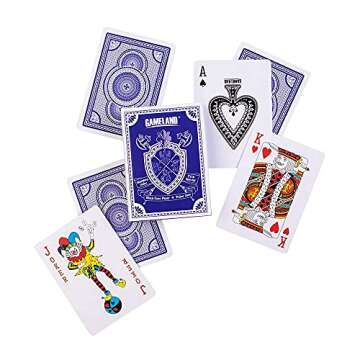 GAMELAND 12 Decks (6 Red/6 Blue) Premium Playing Cards Set - Plastic-Coated, Poker Size, Standard Index, for Blackjack, Euchre, Canasta, Pinochle Card Game, Casino Grade