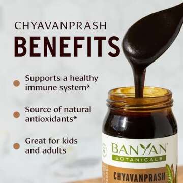 Banyan Botanicals Chyavanprash – Organic Ayurvedic Herbal Jam with Raw Honey, Amla & Ashwagandha – Vitalizing Superfood Immune Support Supplement* – 9.4 oz – Non GMO Sustainably Sourced Gluten Free