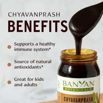 Banyan Botanicals Chyavanprash – Organic Ayurvedic Herbal Jam with Raw Honey, Amla & Ashwagandha – Vitalizing Superfood Immune Support Supplement* – 9.4 oz – Non GMO Sustainably Sourced Gluten Free