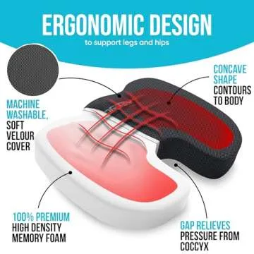 FORTEM Memory Foam Office Chair and Lumbar Support Cushion