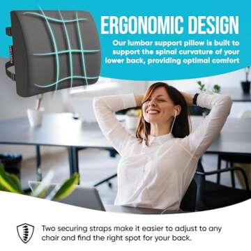 FORTEM Memory Foam Office Chair and Lumbar Support Cushion