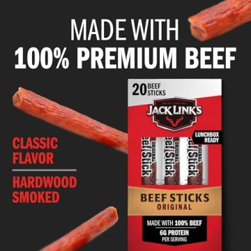Jack Link's Beef Sticks - 100% Beef Protein Snacks