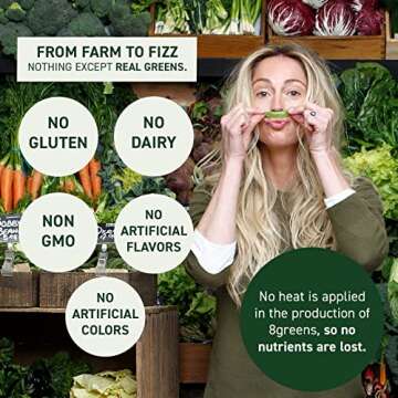 8Greens Supergreens Tablets | Super Greens Powder Superfood Tablet, Metabolism Immunity & Focus, Daily Greens Effervescent Tablets, Organic: Aloe Vera, Spirulina, Chlorella, Energy, 60 Servings