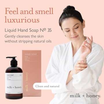 milk + honey Liquid Hand Soap No. 35 - Organic Moisturizing Hand Soap with Citrus Aroma, 12 Fl Oz