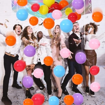 Nuogo 53 Pcs Rainbow Balloon Drop Kit for NYE & Parties